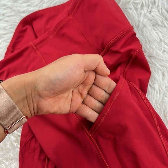 Lululemon Fast and Free Crop II 19" *Non-Reflective Dark Red - Picture 4 of 7